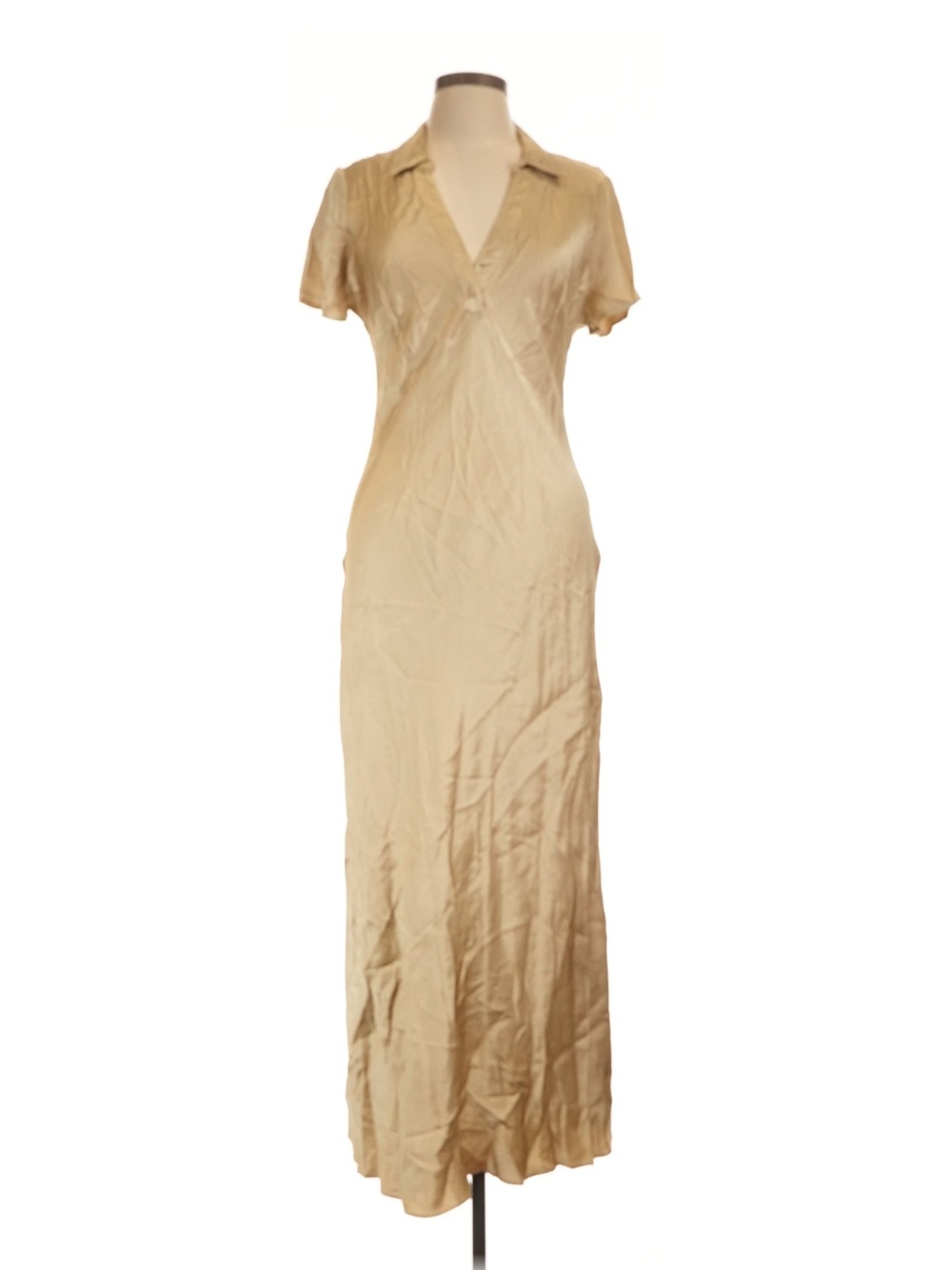 J.Crew Short-sleeve maxi slip dress in luster crepe